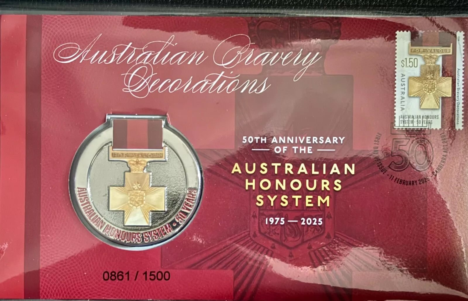 2025 50th Anniversary of the Australian Honours System Bravery Medallion PNC