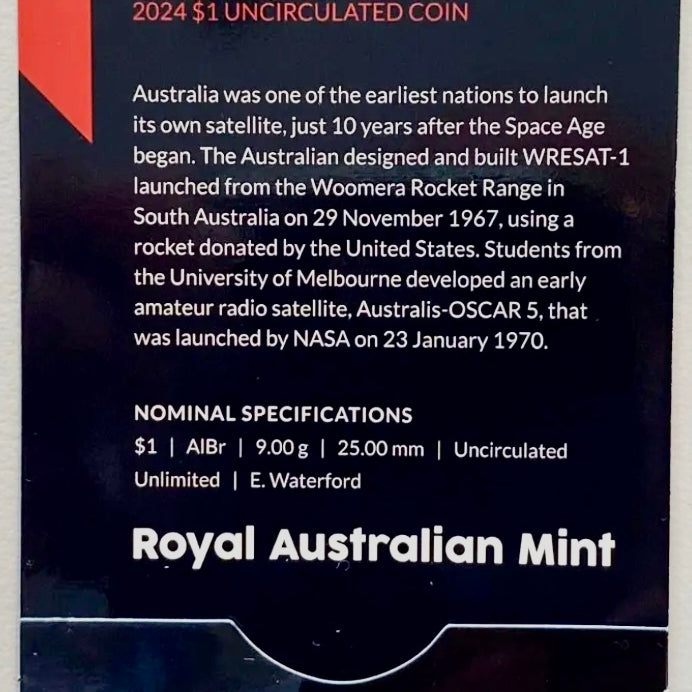 Royal Australian Mint 2024 Out of This World Australia in Space C Mintmark $1 King Charles III Counterstamp UNC Set of Six coins