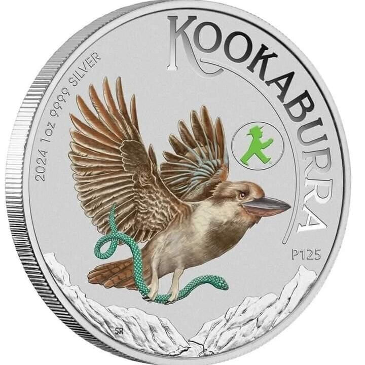 Perth Mint 2024 Australian Kookaburra World Money Fair 1oz Silver Coloured Coin