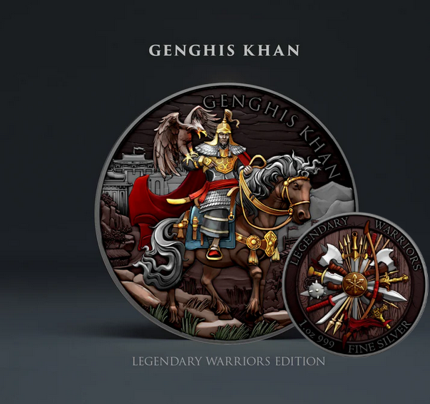 2023 Legendary Warriors Genghis Khan Victorious Edition 1 oz .999 Silver Coin