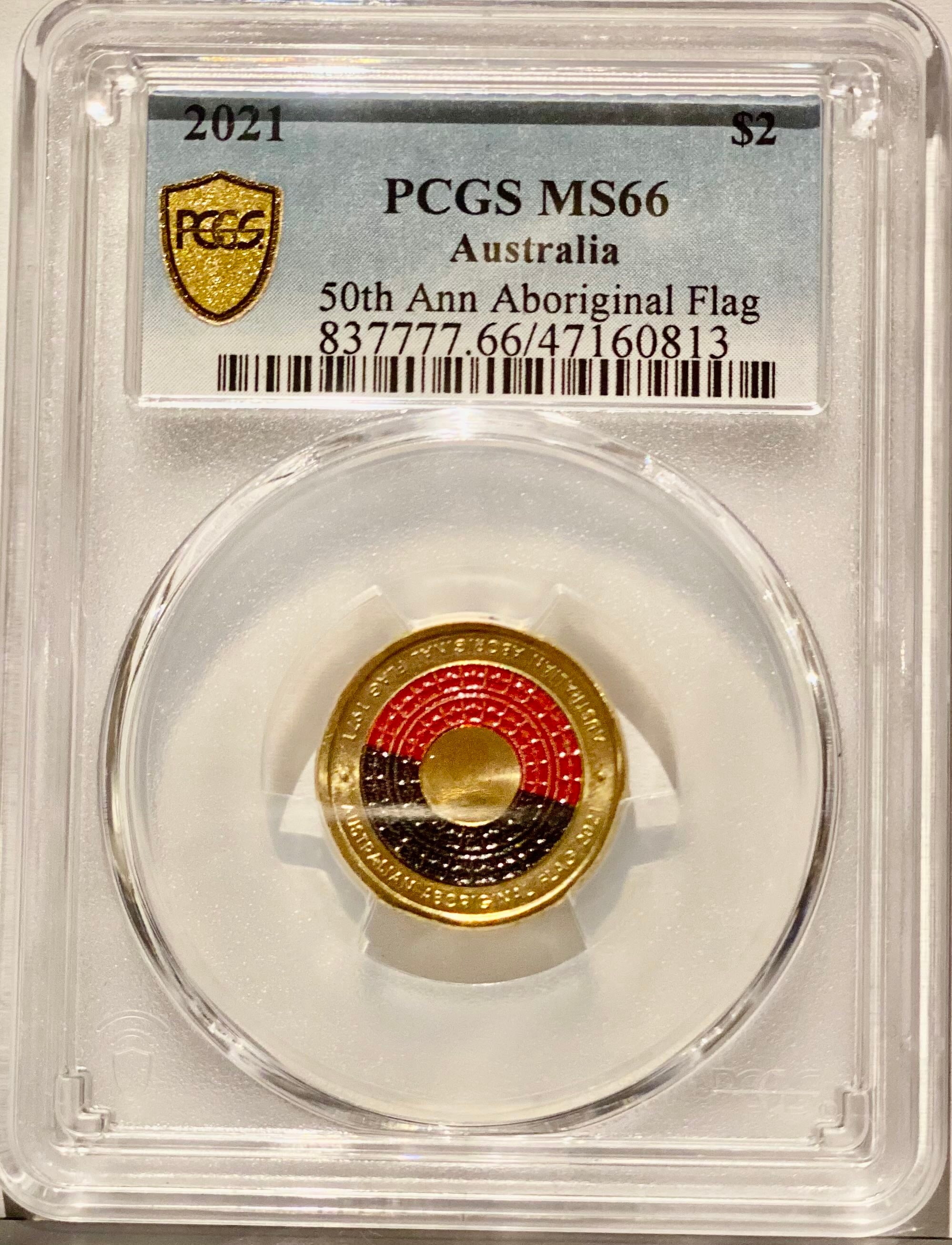 Royal Australian Mint 2021 Aboriginal Flag $2 Coin - PCGS MS66