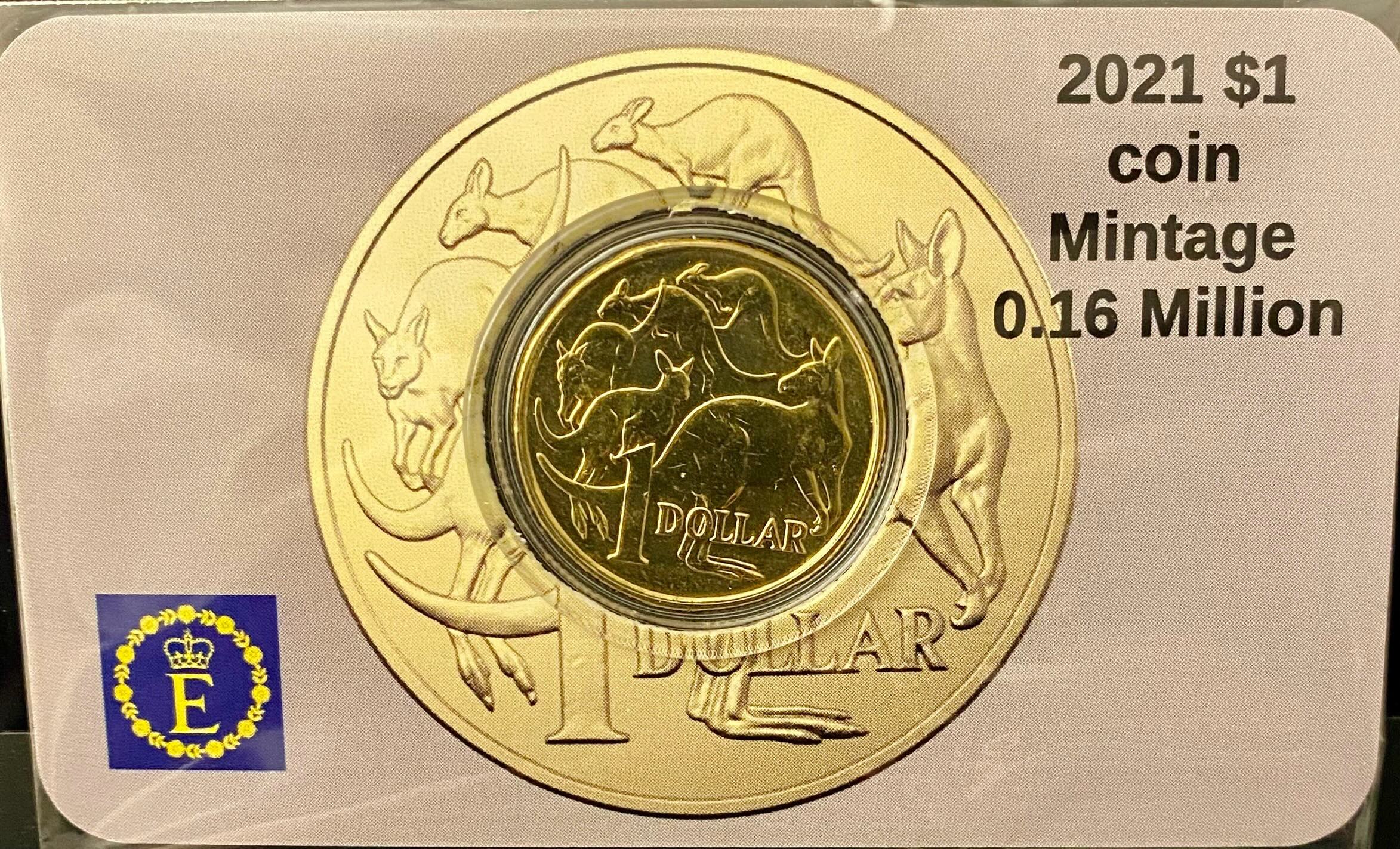 2021 Low Mintage Mob of Roos $1 Coin in Card