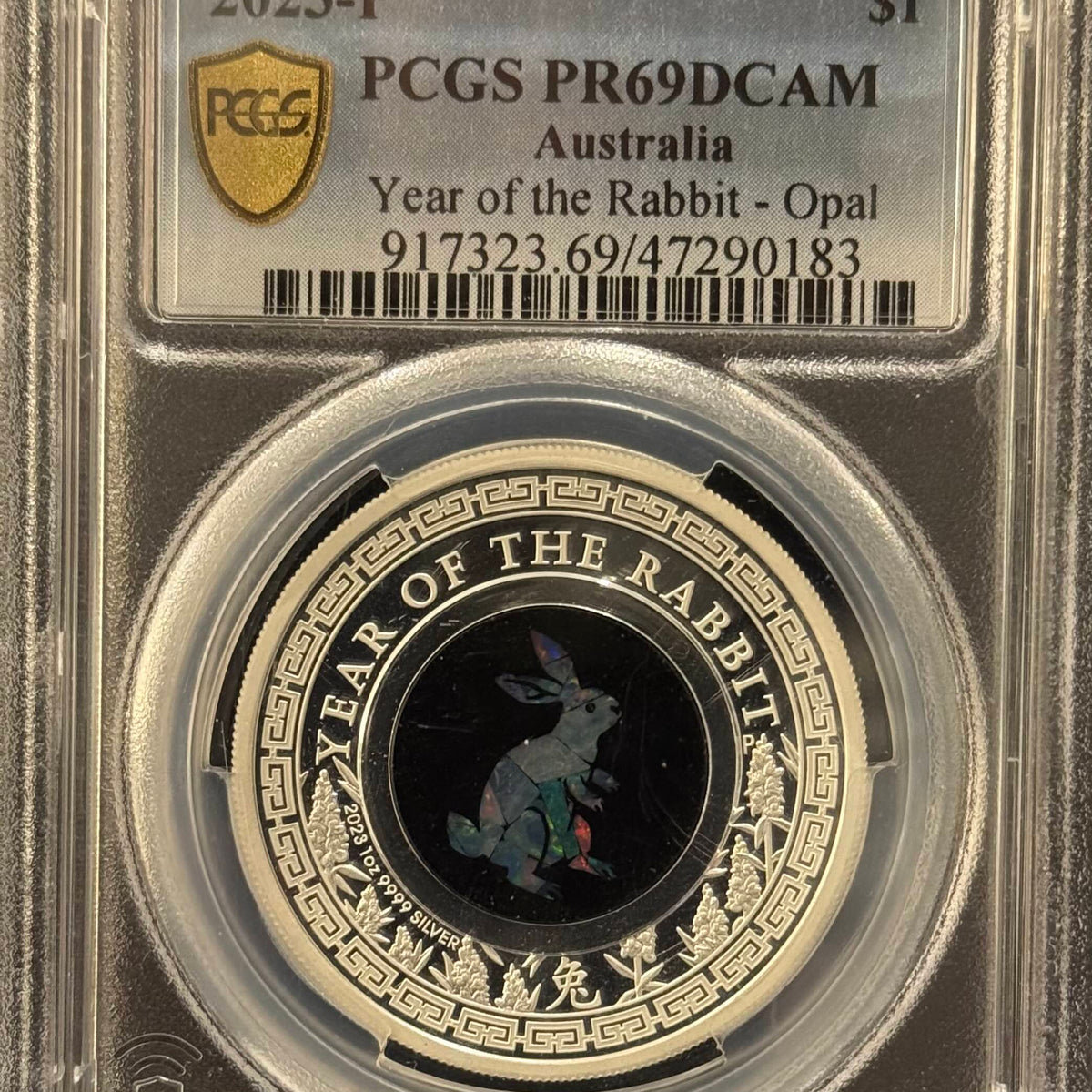 Perth Mint 2023 Year of the Rabbit Opal $1 1m oz Silver Proof PR69DCAM ...