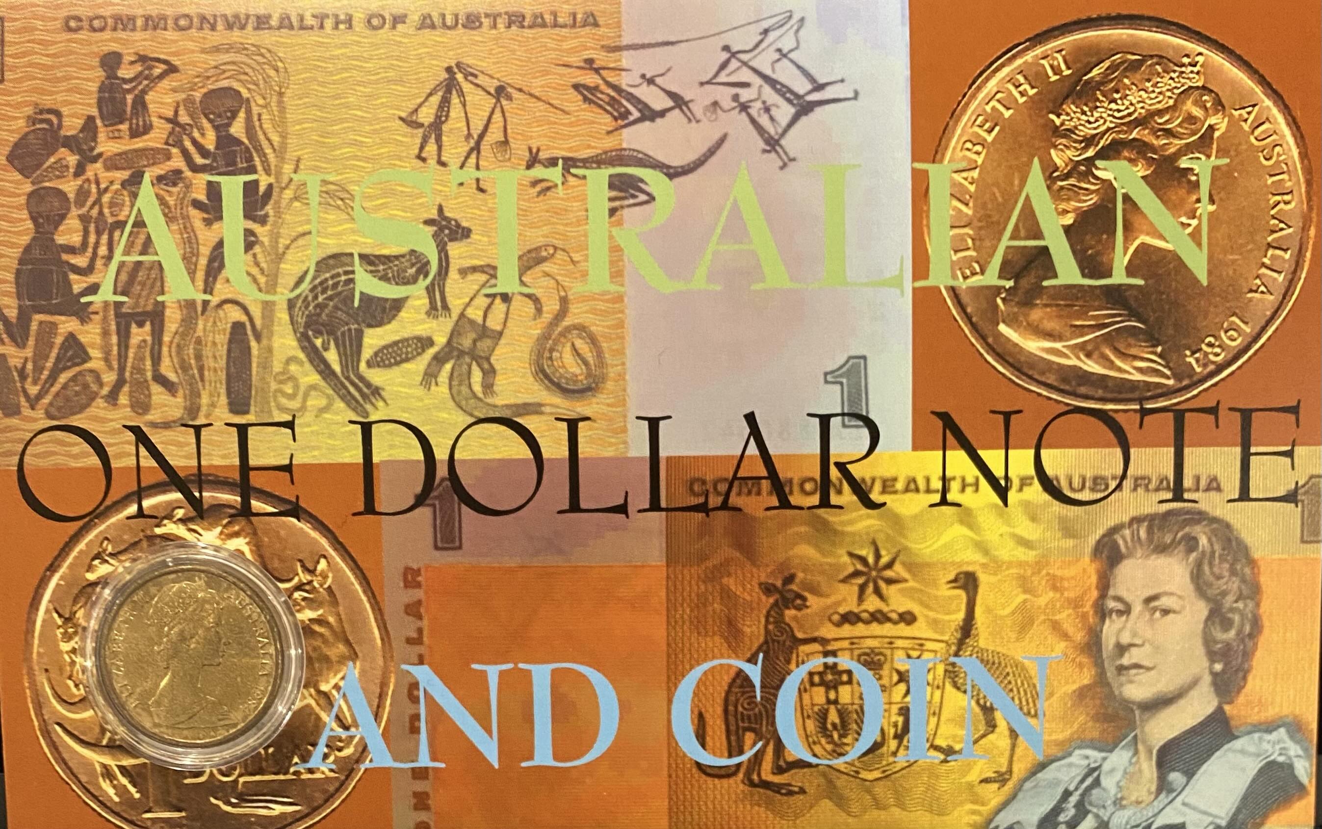 Australian Last Dollar Note and First $1 Coin UNC Set