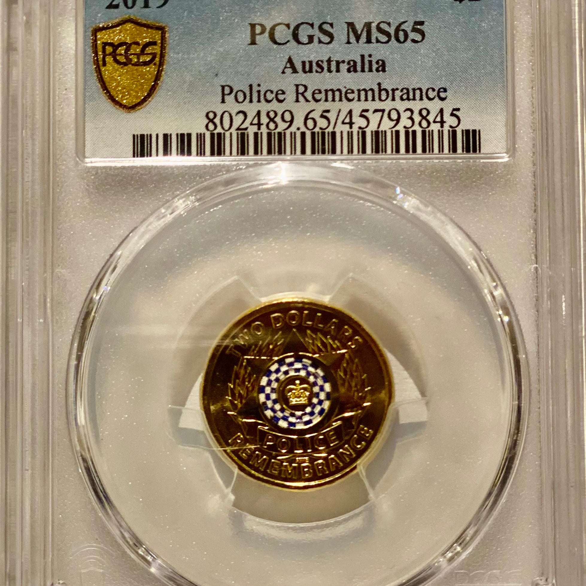 Royal Australian Mint 2019 Police Remembrance $2 Coin - PCGS MS65