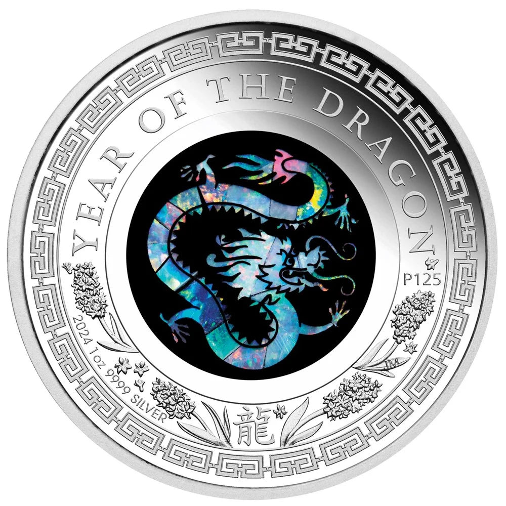 Perth Mint Australian Opal Lunar Series 2024 Year of the Dragon 1oz Silver Proof Coin