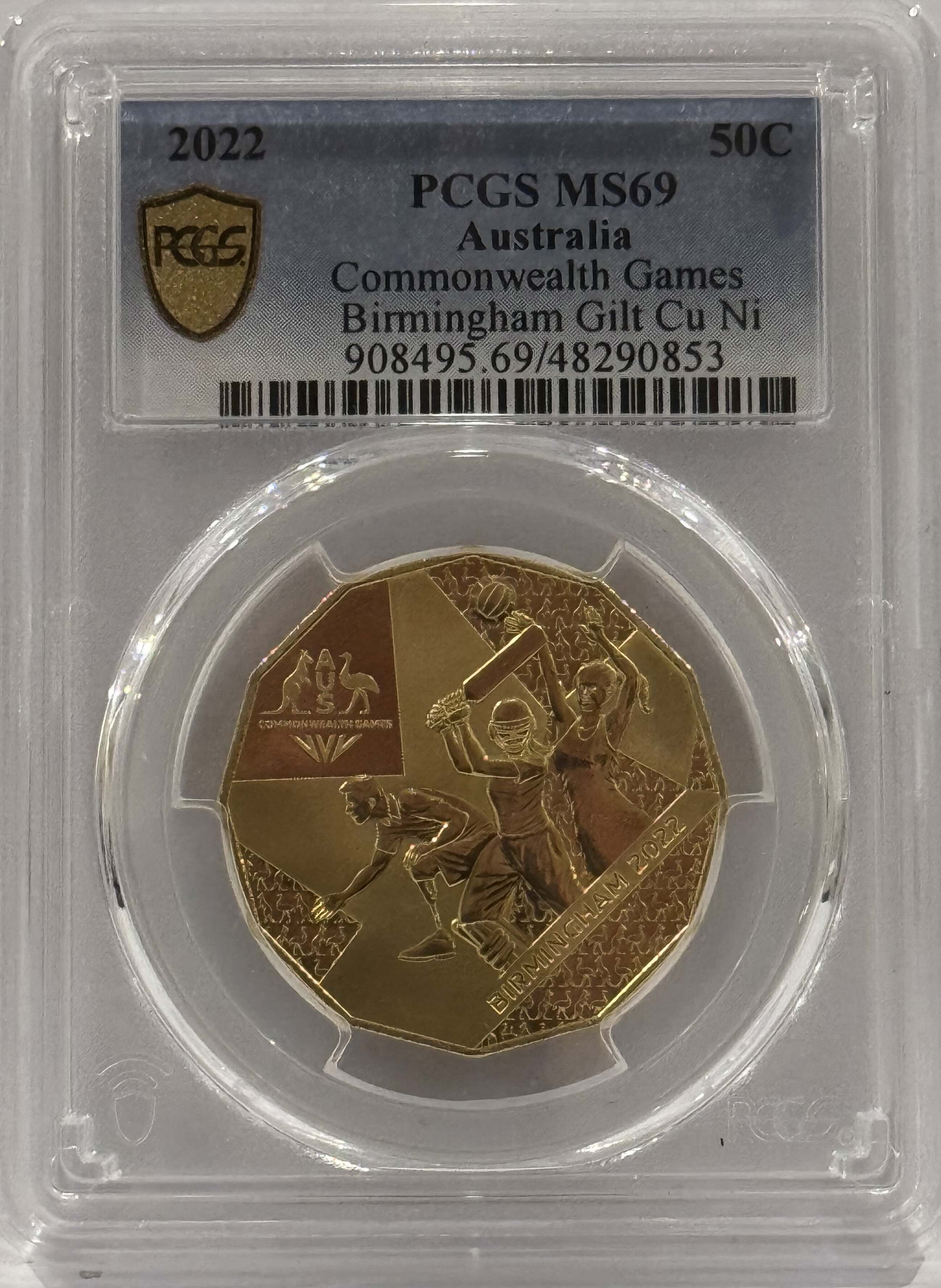 Royal Australian Mint Commonwealth Games Birmingham Gilt Cu Ni PCGS MS69