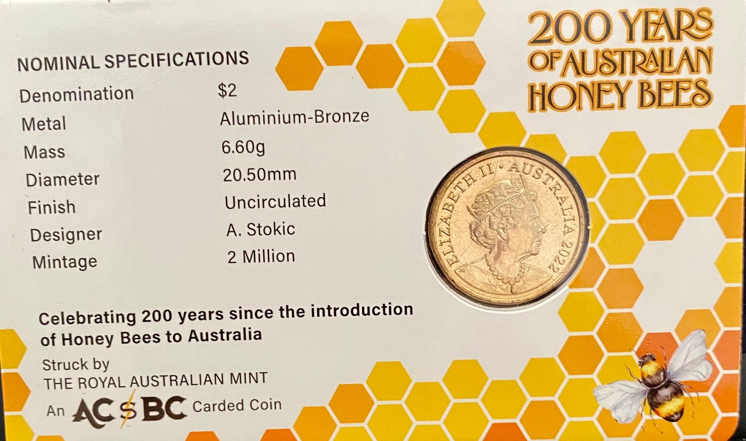 2022 Honey Bee International Coin of the Year Coin in Card