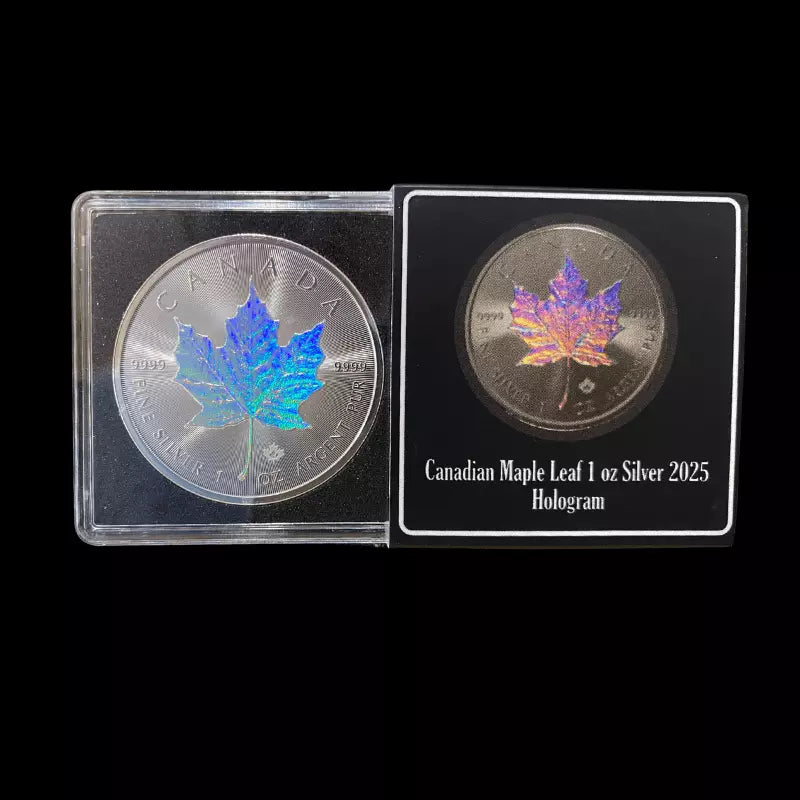 2025 Canadian Maple Leaf Hologram 1 oz Coloured Silver Coin
