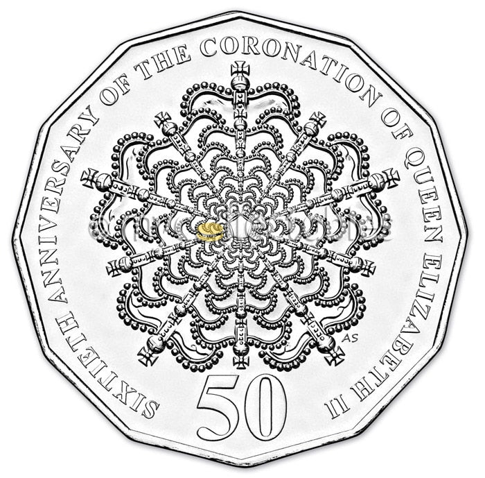 Royal Australian Mint 2013 60th Anniversary of Coronation of Her Majesty QEII - RAM 50c Coin on Card