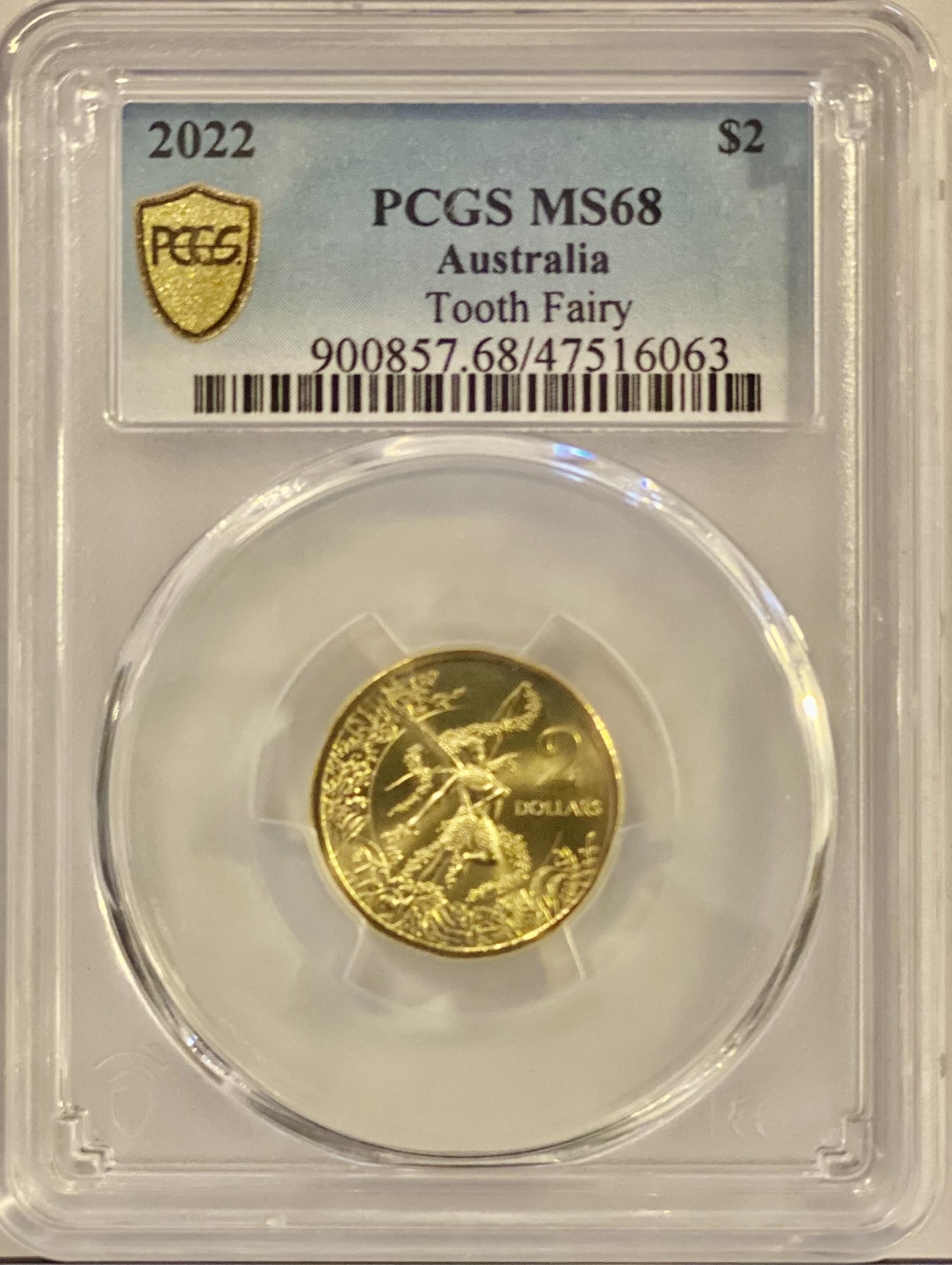 Royal Australian Mint 2022 $2 Tooth Fairy PCGS MS68