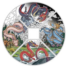 Perth Mint 2024 Chinese Lunar Dragon Quadrant 1 oz 99.99% Silver Proof Coloured 4 Coin Set
