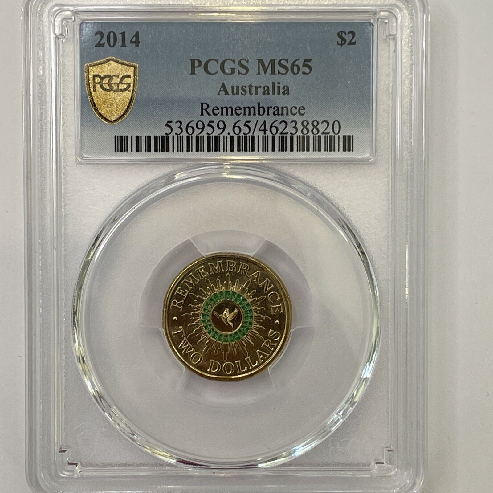 Royal Australian Mint 2014 Remembrance $2 Coin - PCGS MS65