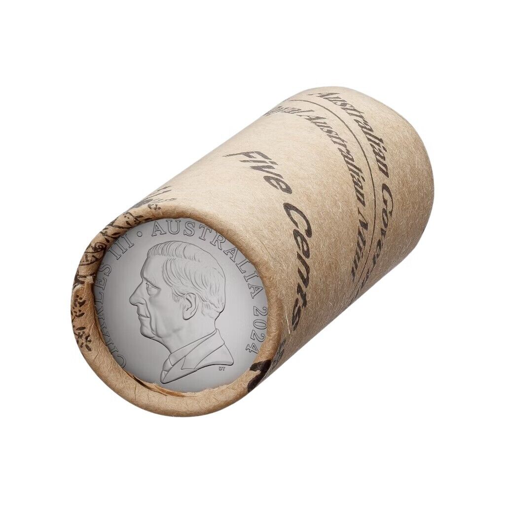 Royal Australian Mint 2024 5c Coin- King Charles III Effigy- Non Premium Roll
