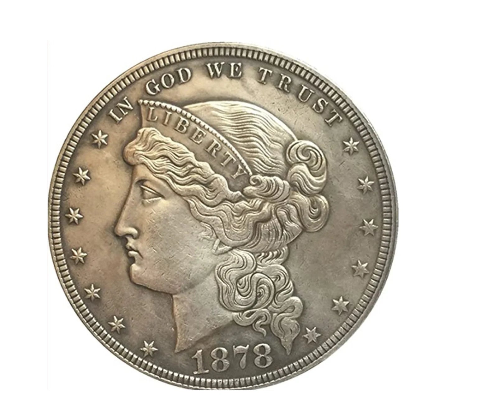 Reproduction Liberty 1878 $1 Silver Plated coin