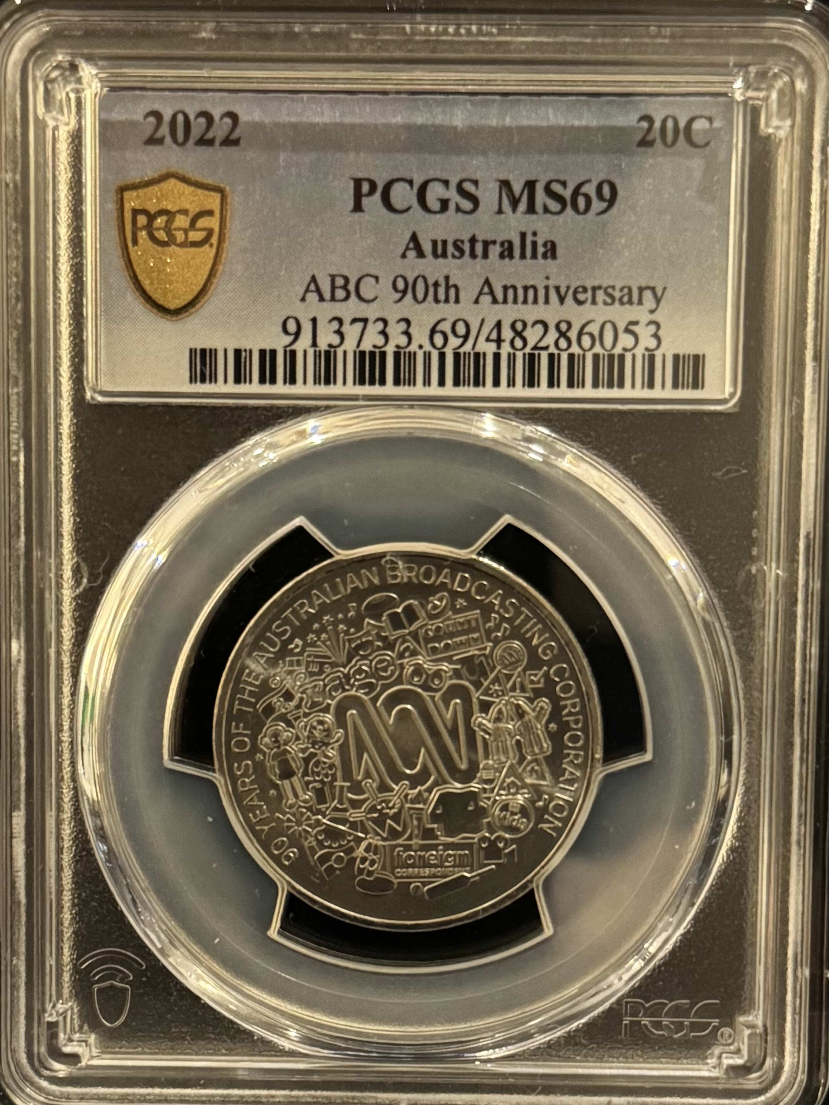 Royal Australian Mint 2022 20c ABC 90th Anniversary PCGS MS69 – My