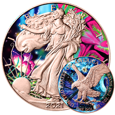 Spirit Animal Series The Butterfly 1oz .999 Silver $1 American Eagle 2021