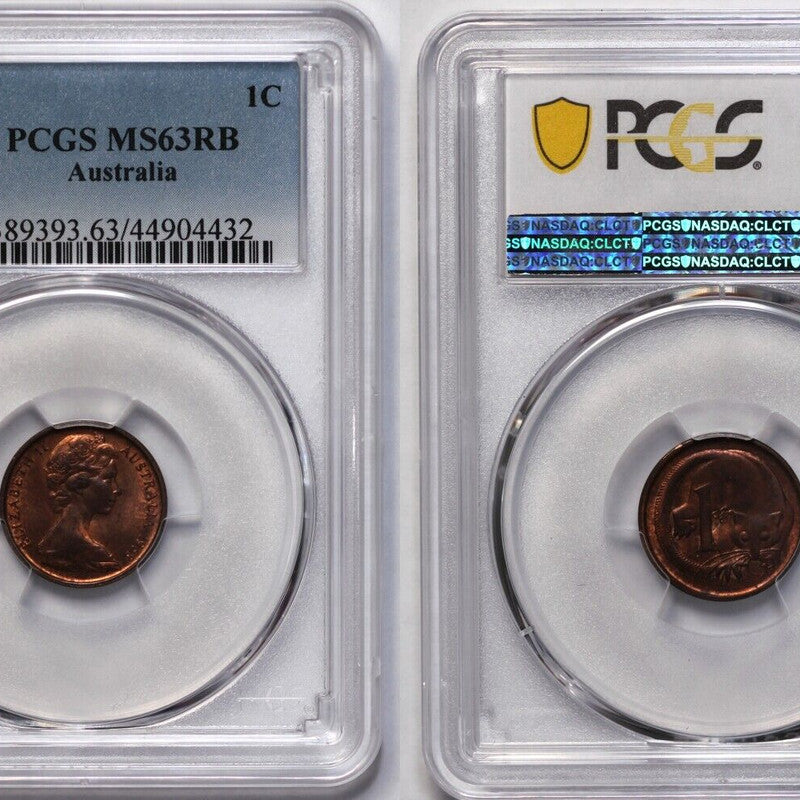 1968 Australian 1c PCGS MS63RB Lowest Minted UNC Coin