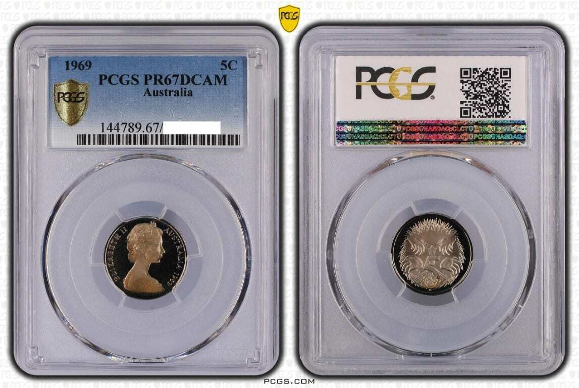 1969 Australian 5c PR67DCAM Proof Coin