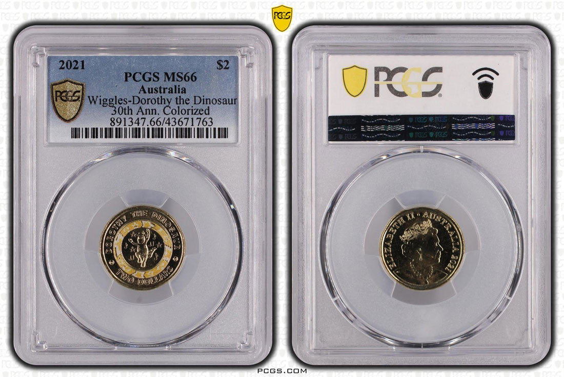 2021 $2 Wiggles 30th Ann. - Dorothy the Dinosaur PCGS MS66