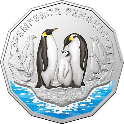 Emperor Penguin - Australian Antarctic Territory Series 50c Coloured Uncirculated Coin 2023