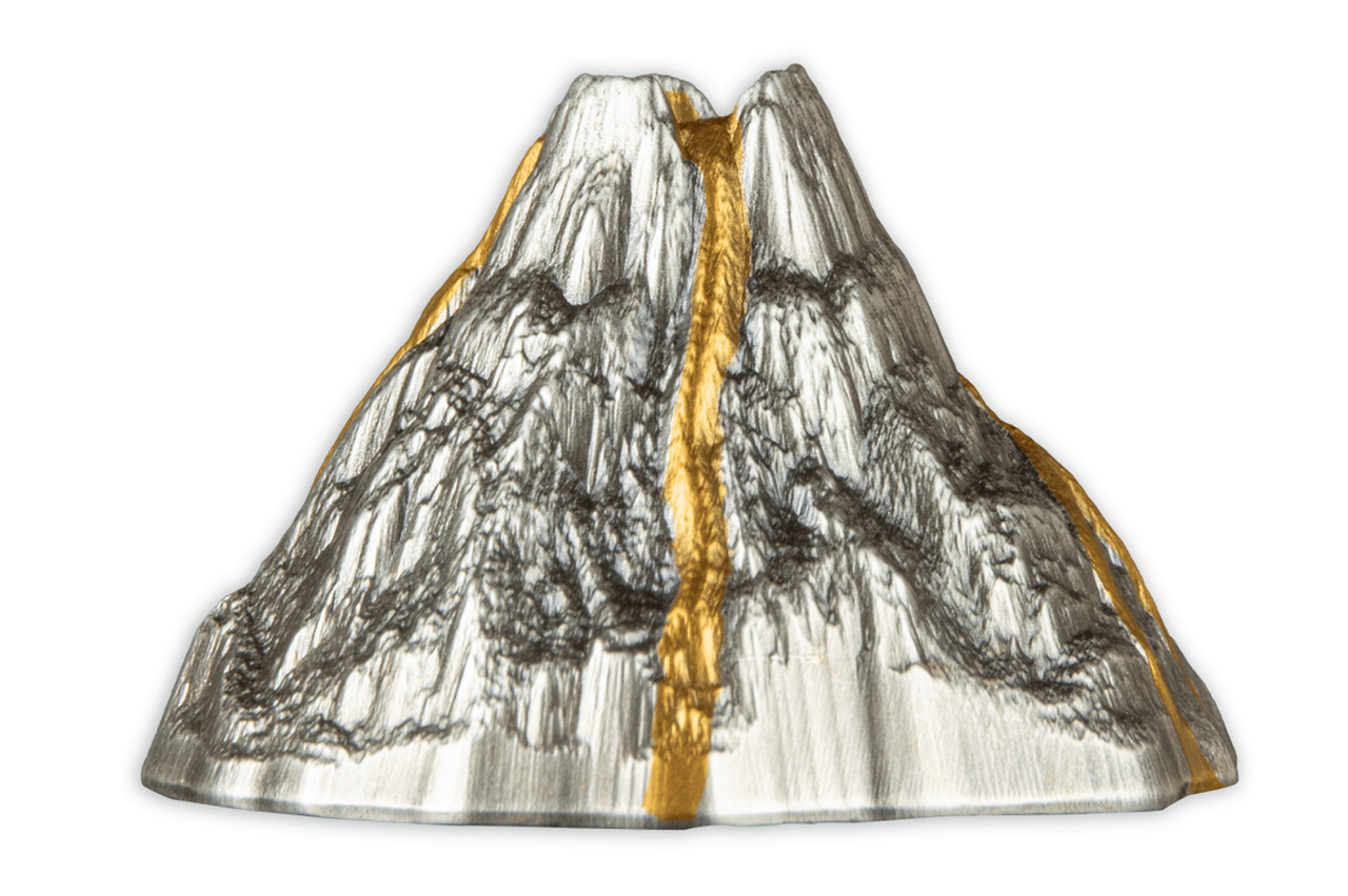 2023 5 oz Vanuatu Volcano .999 Silver 3D coin