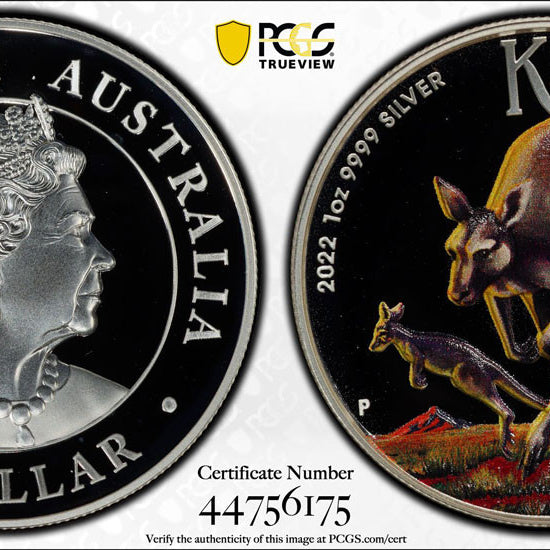 2022-P $1 Kangaroo Colorized 1oz High Relief PR69 DCAM