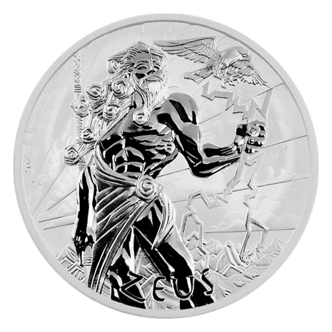 2020 1oz .999 Silver BU Coin - Gods of Olympus - Zeus
