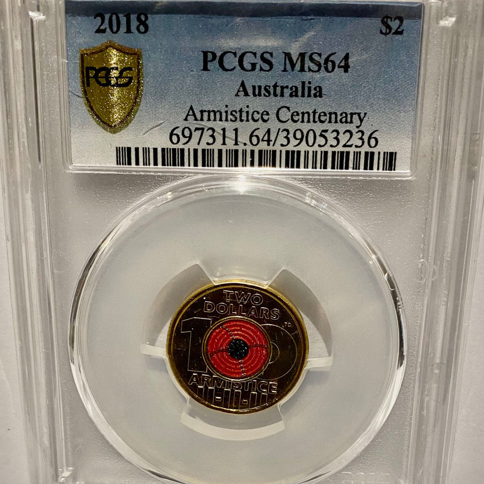 Royal Australian Mint 2018 $2 PCGS MS64 - Armistice Centenary