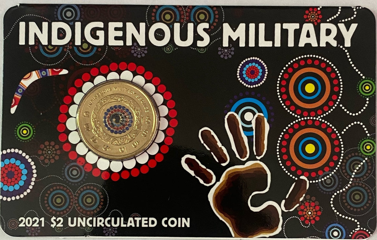 Royal Australian Mint 2021 $2 Indigenous Military Service Carded Coin - TAMPER PROOF SEALED CARDED COIN