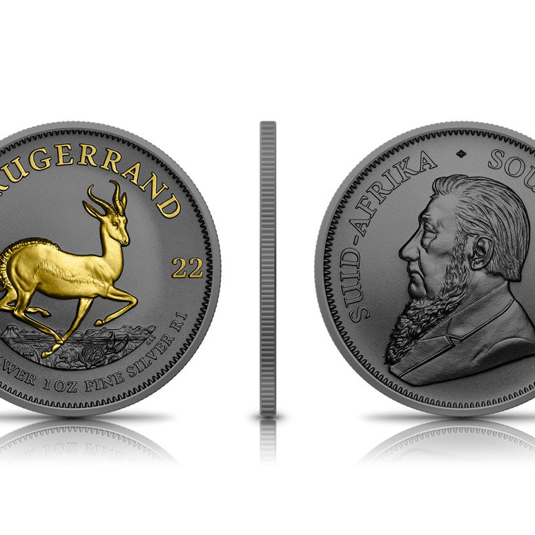 Ruthenium and Gold Krugerrand RPA 2022 Silver .999 1oz BU Coin