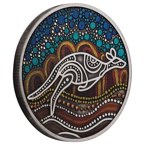 Perth Mint Australian Yongka 2023 2 oz Silver Antiqued