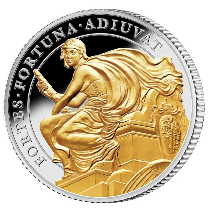 2022 St Helena Queens Virtues : Courage 1 oz .999 Silver Gilded Proof Bullion Coin