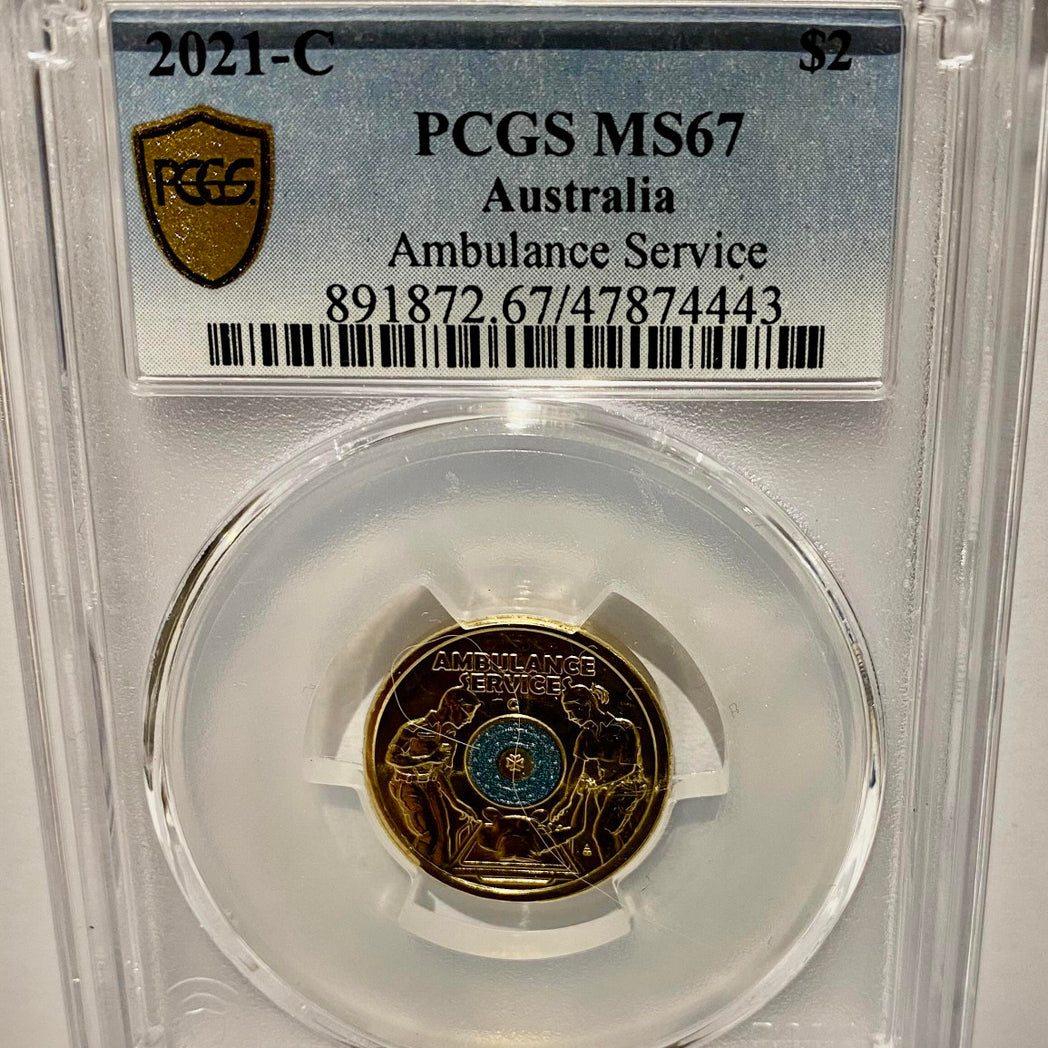 Royal Australian Mint 2021-C $2 Ambulance Service PCGS MS67