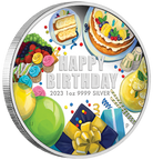 2023 Happy Birthday 1 oz 99.99% Silver Proof Coloured Coin