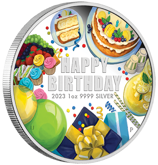 2023 Happy Birthday 1 oz 99.99% Silver Proof Coloured Coin