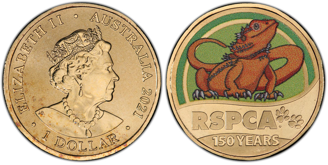 150 Ann. of RSPCA Lizard $1 PCGS MS68