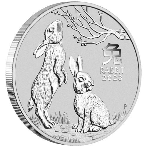 Perth Mint Australian Lunar Series III 2023 Year of the Rabbit $2 2 oz Silver Bullion Coin