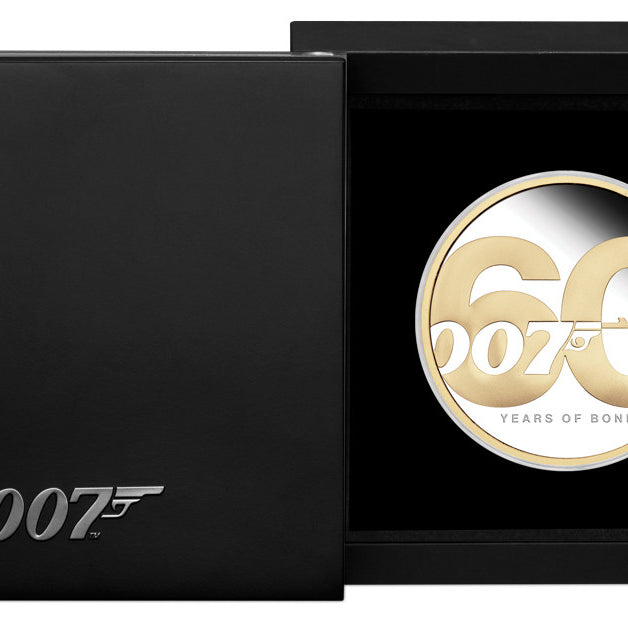 60 Years of Bond 2022 2oz Silver Gilded Proof
