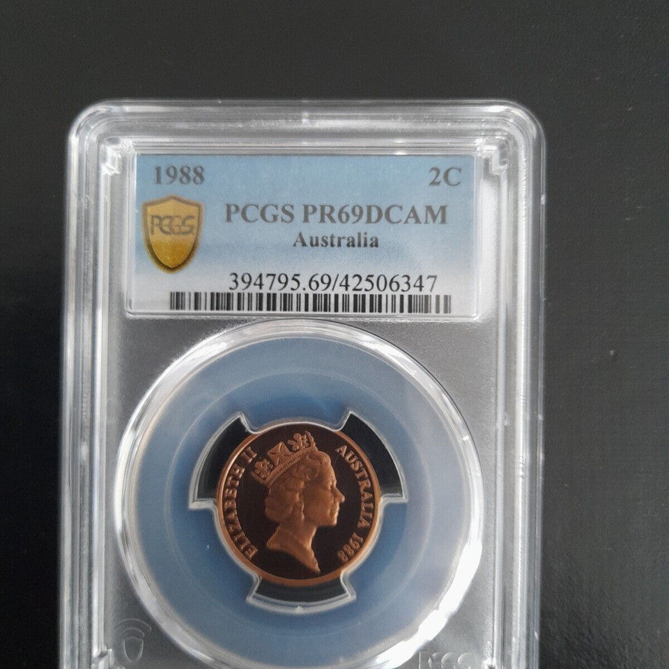 1988 Australian 2c PCGS PR69DCAM Proof Coin