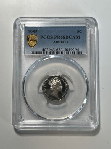 1985 Australian 5c PCGS PR68DCAM