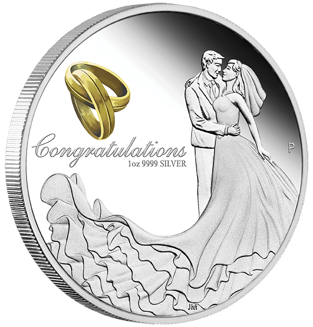 2023 Wedding 1 oz 99.99% Silver Proof Coloured Coin