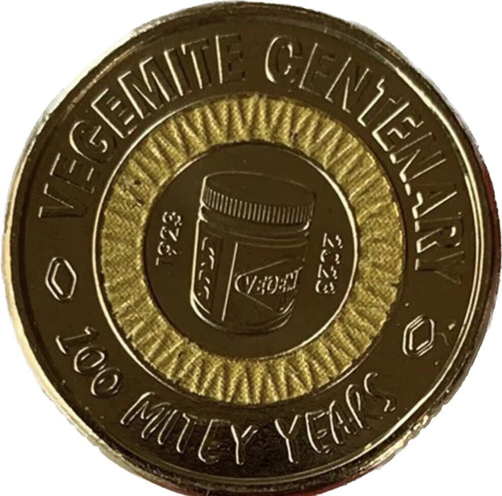  2023 $2 AlBr Yellow UNC 100 Mitey Years Vegemite Coin