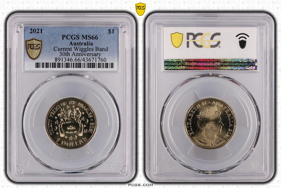 2021 $1 Current Wiggles Band 30th Anniversary PCGS MS66
