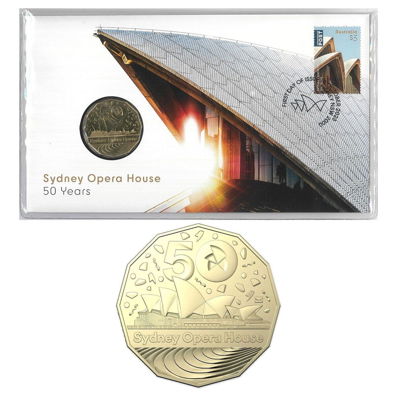 Royal Australian Mint 2023 50c UNC Coin Sydney Opera House PNC