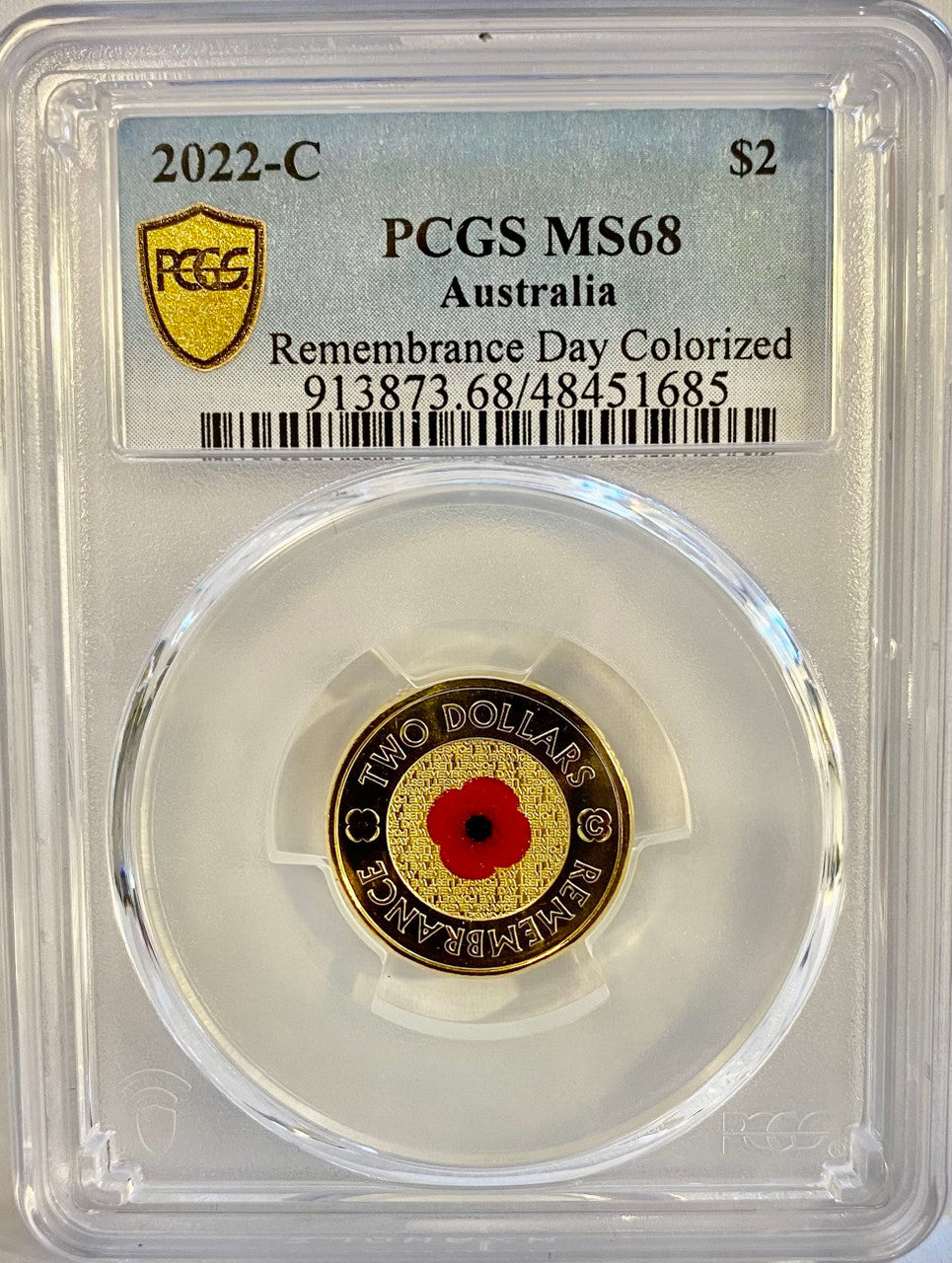Royal Australian Mint 2022 Remembrance Day $2 Coin - PCGS MS68