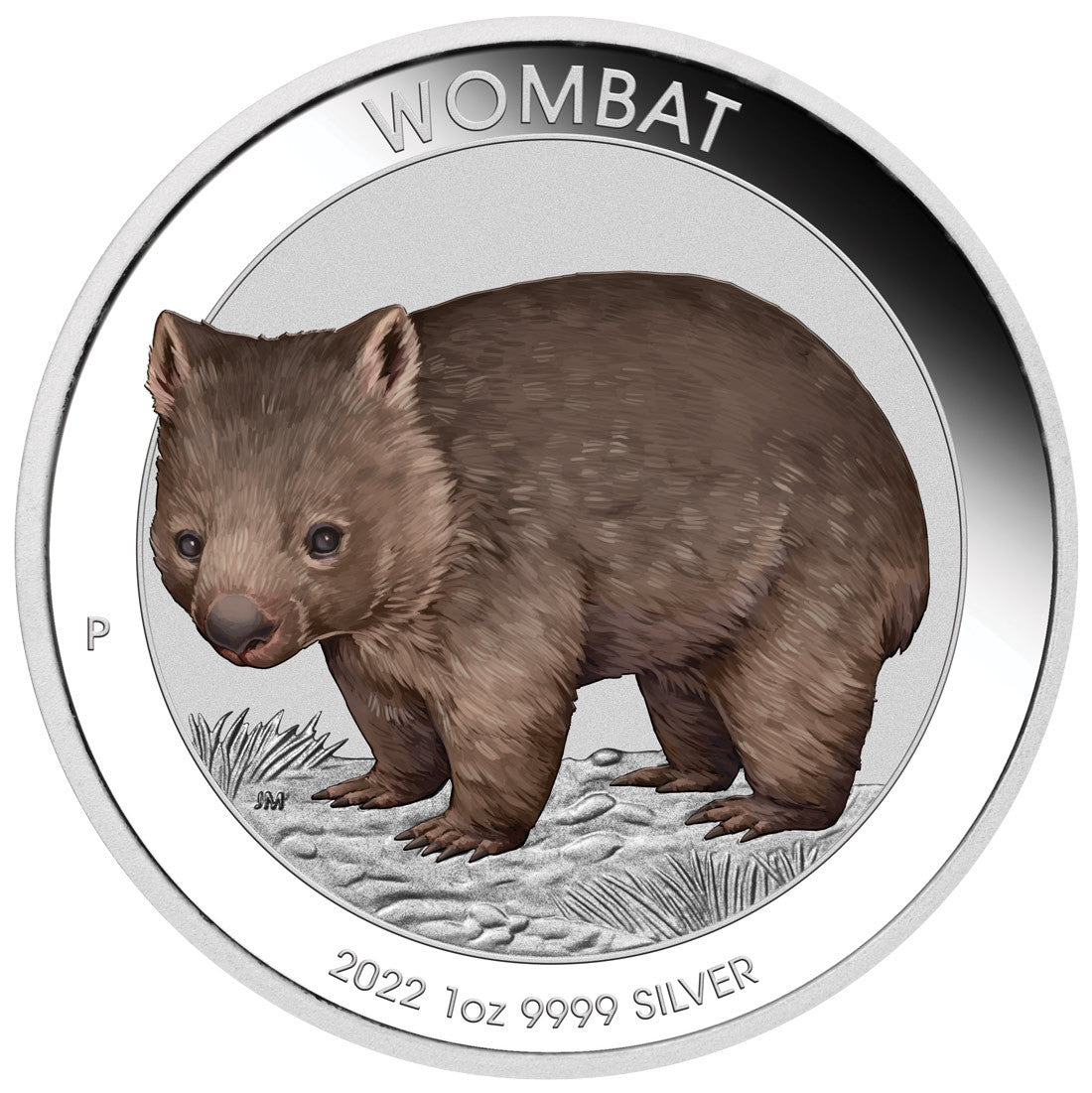 2022 1oz Silver Coloured Coin in Card - Wombat