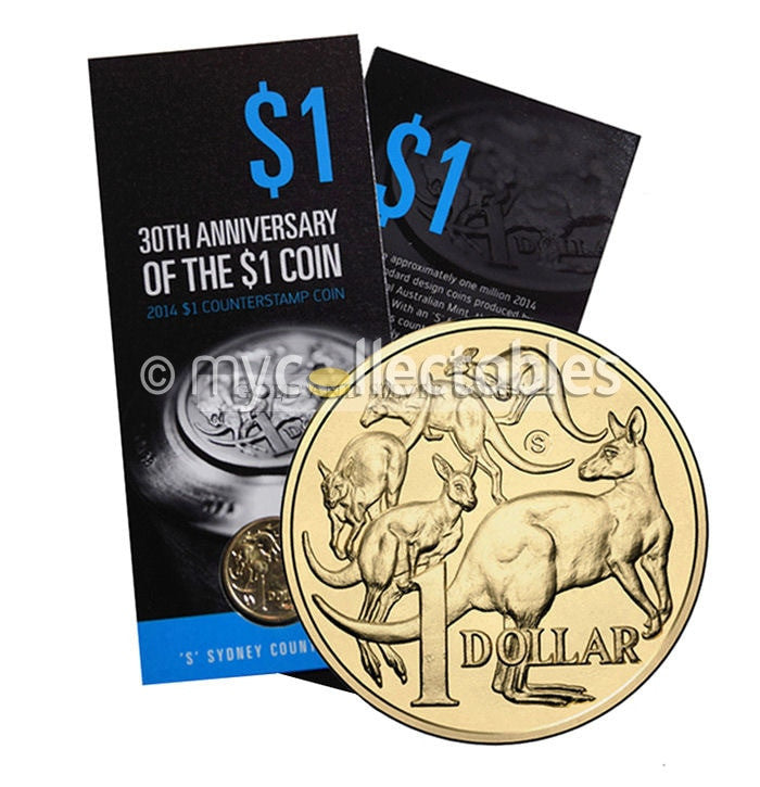 2014 $1  S  Counterstamp Coin - 30th Anniversary of the $1 Coin - Mob of Roo's