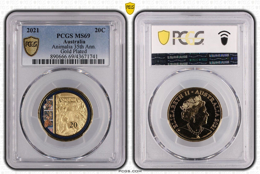 2021 20C Animalia 35th Ann. Gold Plated PCGS MS69 Pop 7/0