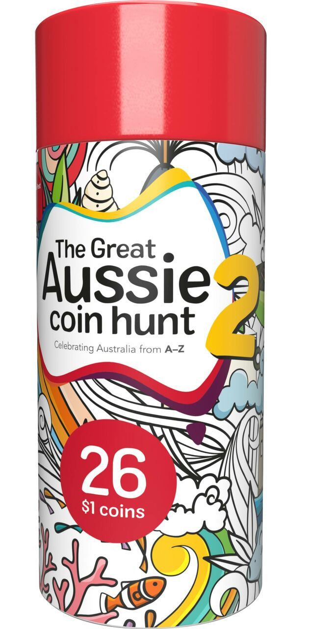 The Great Aussie Coin Hunt 2 - 2021 26 Coin Tube and Collector's Folder